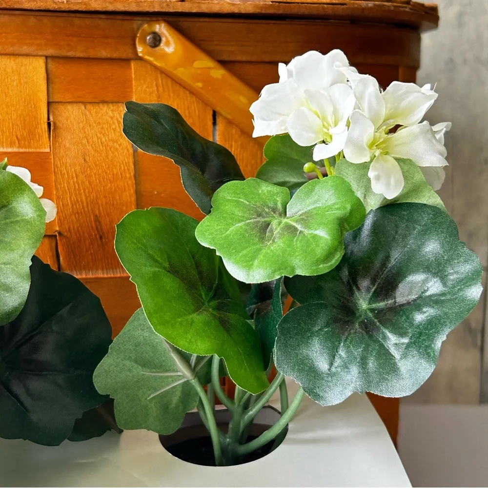 🌴Threshold Lovely Faux White Geranium Floral Arrangements | Set of Three